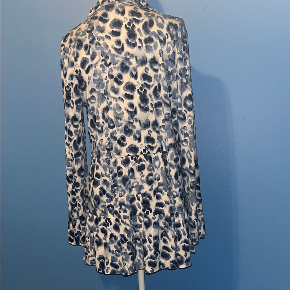 New Directions Tunic Patterned Button Down Shirt,… - image 2